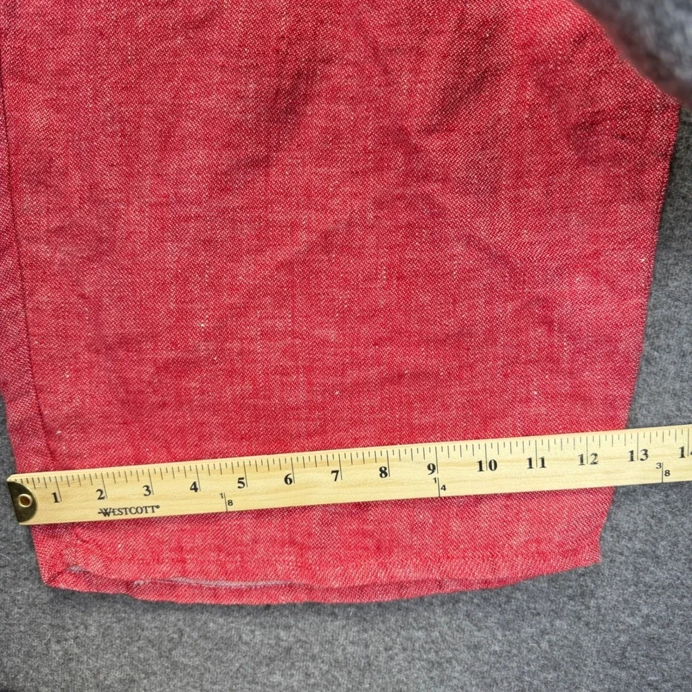 FLAX Red Linen Wide Leg Cropped Pants 3G NWT Lagenlook - Picture 7 of 7